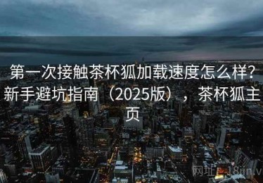 第一次接触茶杯狐加载速度怎么样？新手避坑指南（2025版），茶杯狐主页