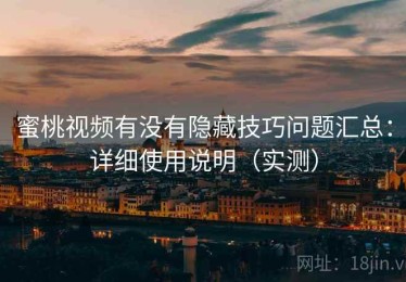 蜜桃视频有没有隐藏技巧问题汇总：详细使用说明（实测）