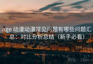 age 动漫动漫常见问题有哪些问题汇总：对比分析总结（新手必看）