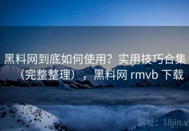 黑料网到底如何使用？实用技巧合集（完整整理），黑料网 rmvb 下载