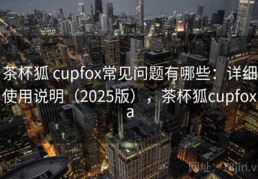 茶杯狐 cupfox常见问题有哪些：详细使用说明（2025版），茶杯狐cupfoxa