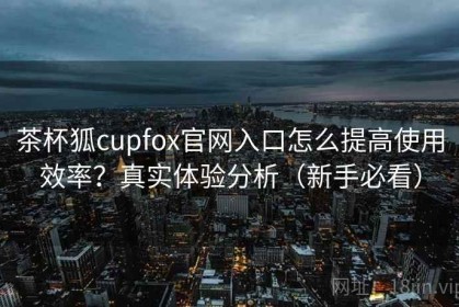 茶杯狐cupfox官网入口怎么提高使用效率？真实体验分析（新手必看）