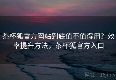 茶杯狐官方网站到底值不值得用？效率提升方法，茶杯狐官方入口