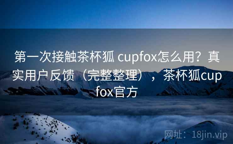 第一次接触茶杯狐 cupfox怎么用？真实用户反馈（完整整理），茶杯狐cupfox官方