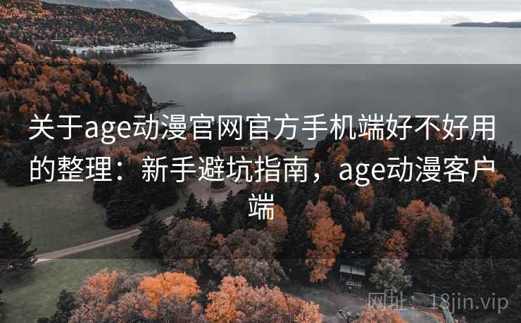关于age动漫官网官方手机端好不好用的整理：新手避坑指南，age动漫客户端