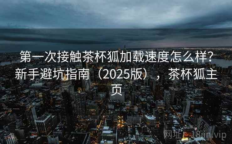 第一次接触茶杯狐加载速度怎么样？新手避坑指南（2025版），茶杯狐主页