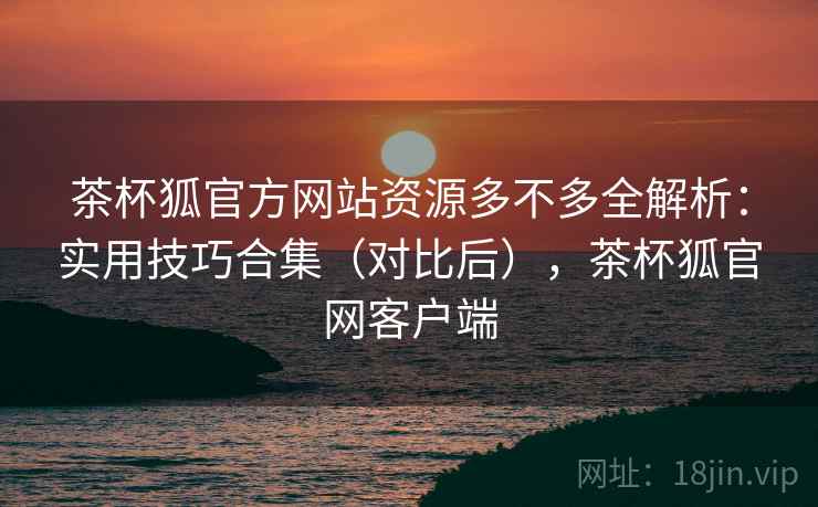 茶杯狐官方网站资源多不多全解析：实用技巧合集（对比后），茶杯狐官网客户端